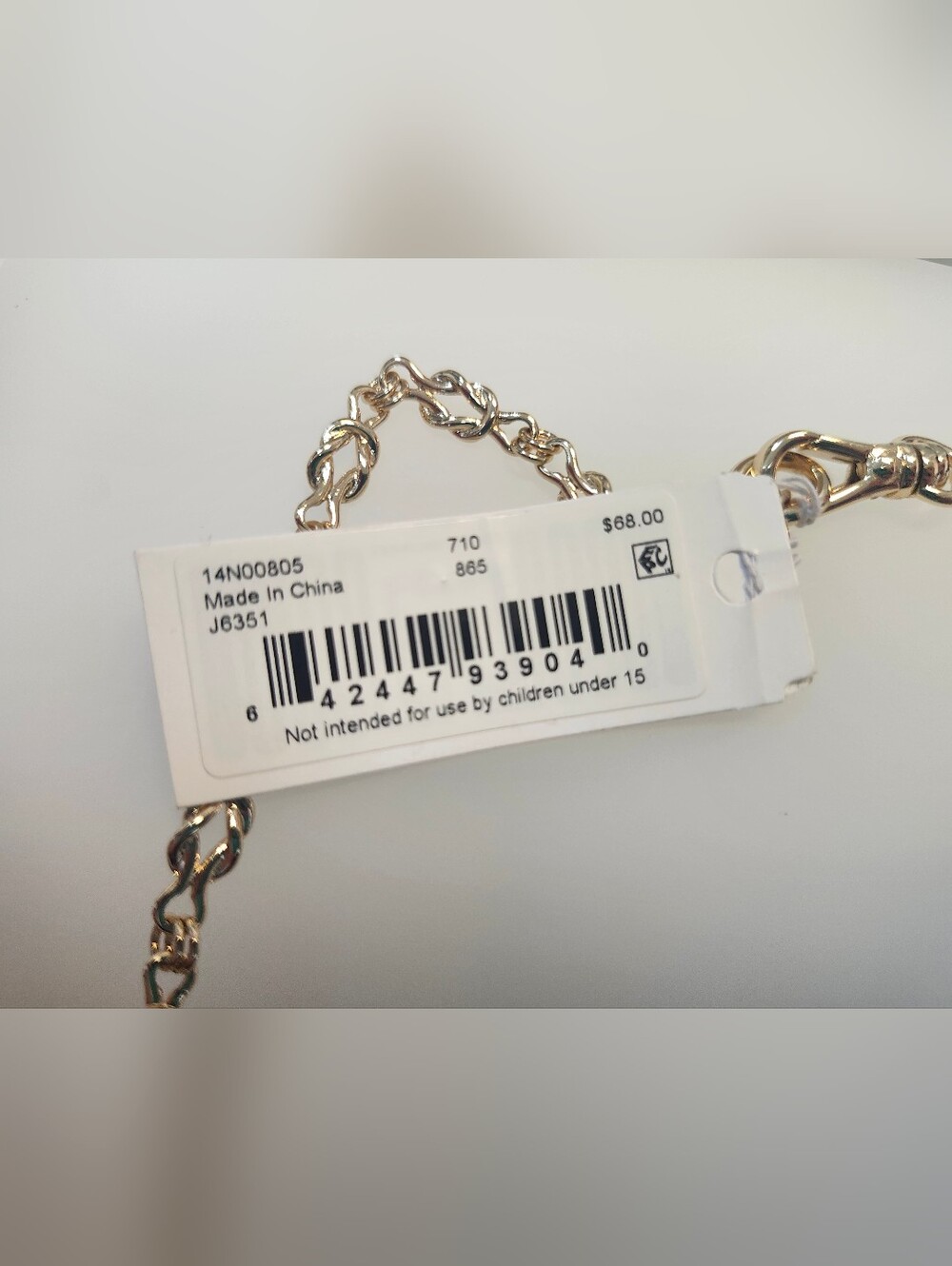 NWT Ralph Lauren Gold Tone Logo Knot Chain Collar Necklace - Picture 2 of 4